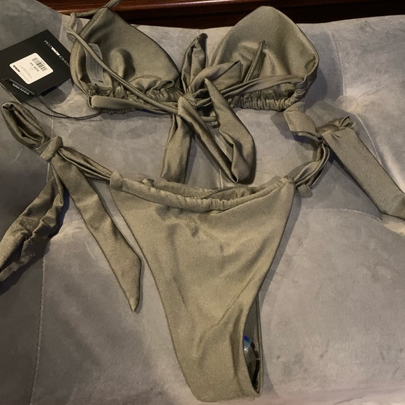 Fashion Nova Olive 2 Piece bikini bathing suit - Picture 3 of 6